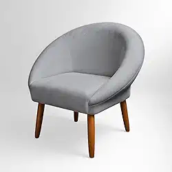 Poltrona Confortável para Sala de Estar Moderna Resistente Tecido Veludo MOBLAN decor (Cinza)