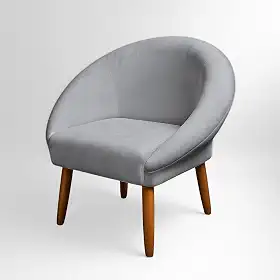 Poltrona Confortável para Sala de Estar Moderna Resistente Tecido Veludo MOBLAN decor (Cinza)