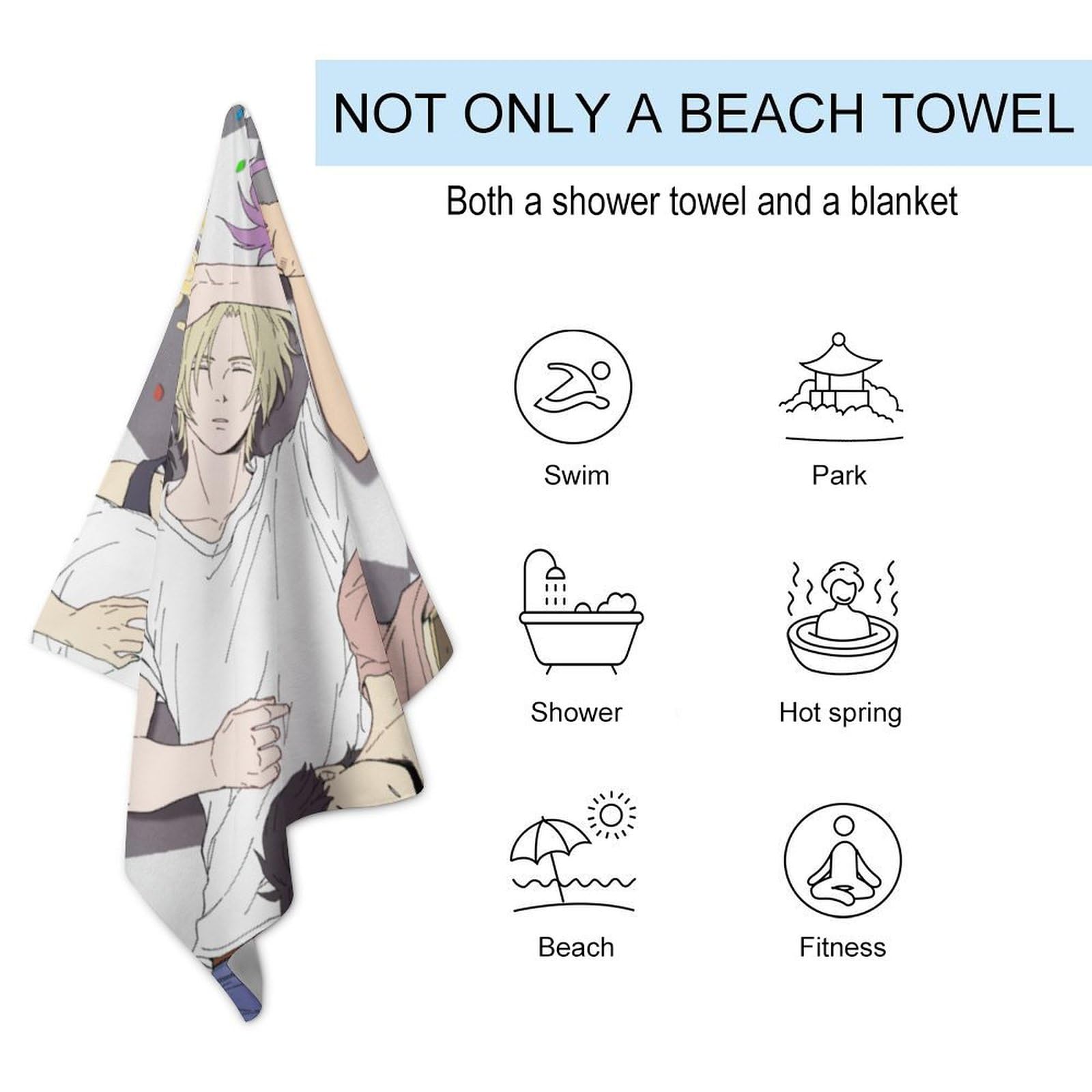 Amazon.co.jp: バスタオル Banana Fish バナナフィッシュ A英 奥村