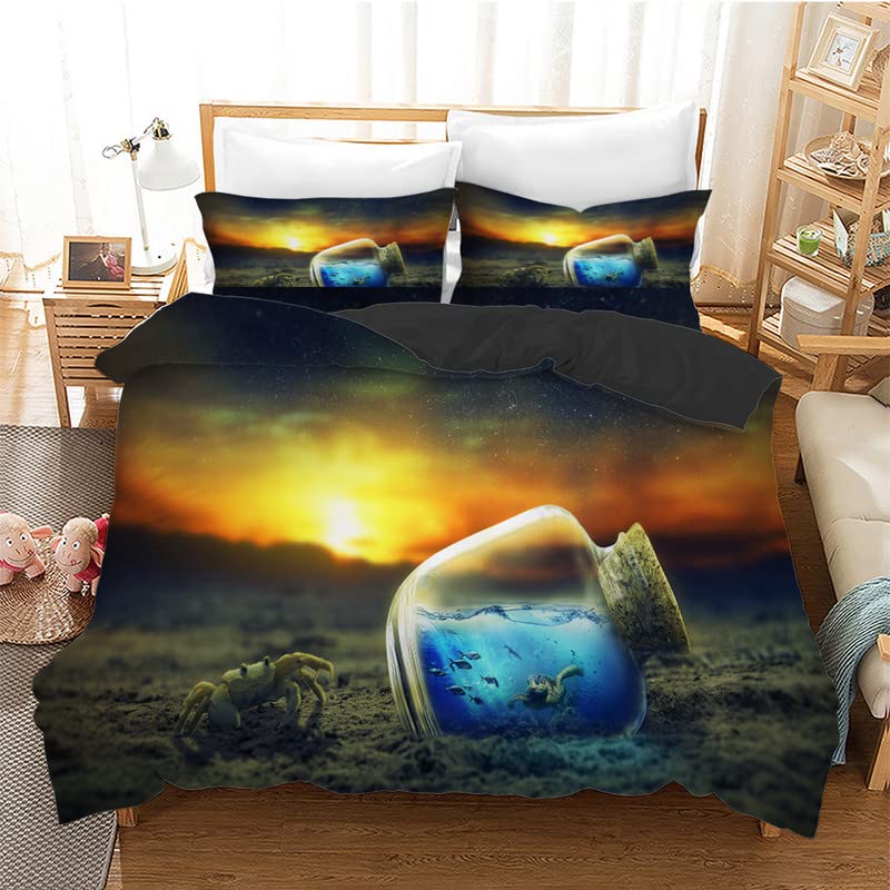 Housse de couette 90x190 et taie 65x65 anti-plis pour lit d'enfant facile à laver