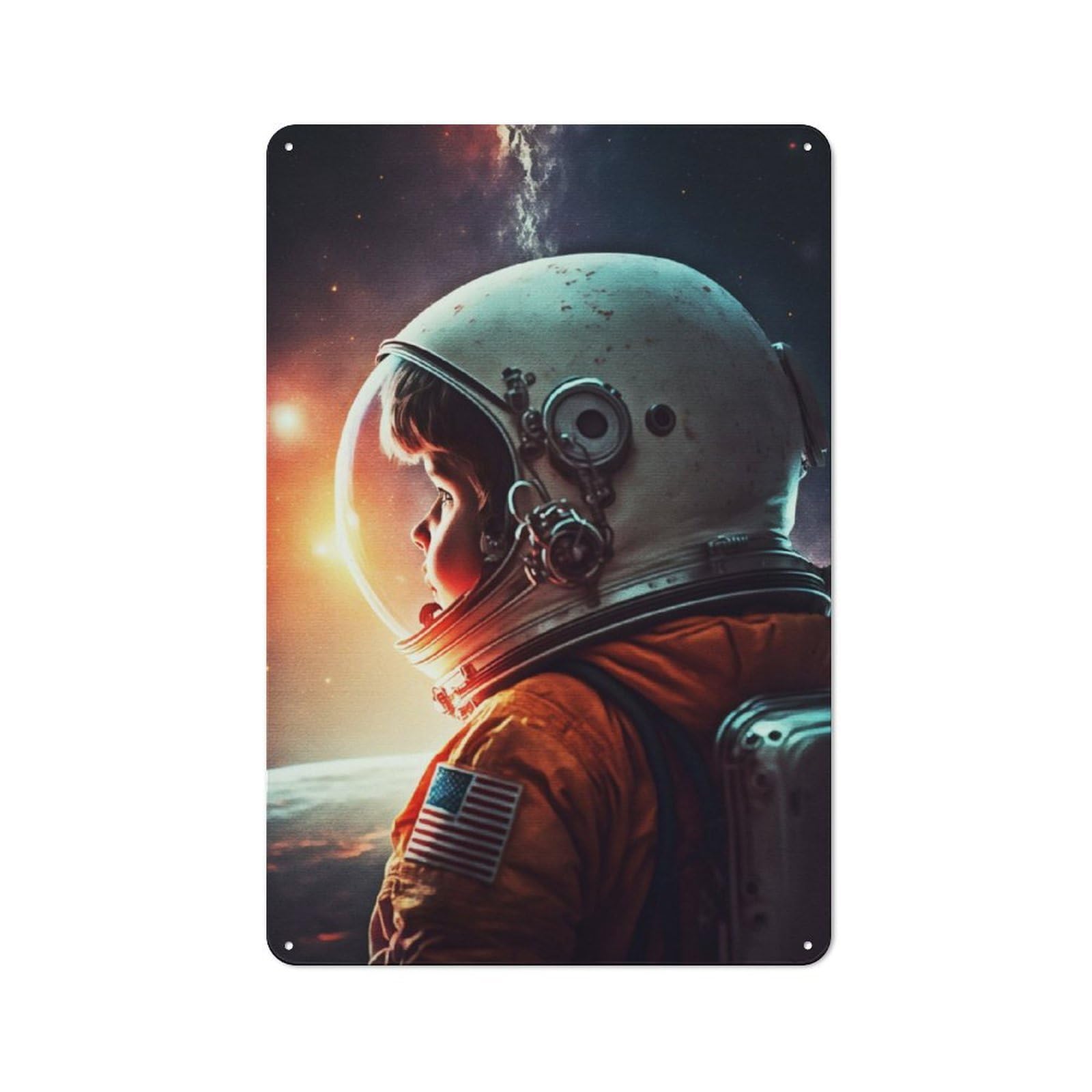Junmoney Astro Child Photography For Café Or Restaurant, Vintage Tin Wall Plaque 30X20cm, New Home Wall Decor For Café Owners And Decorators
