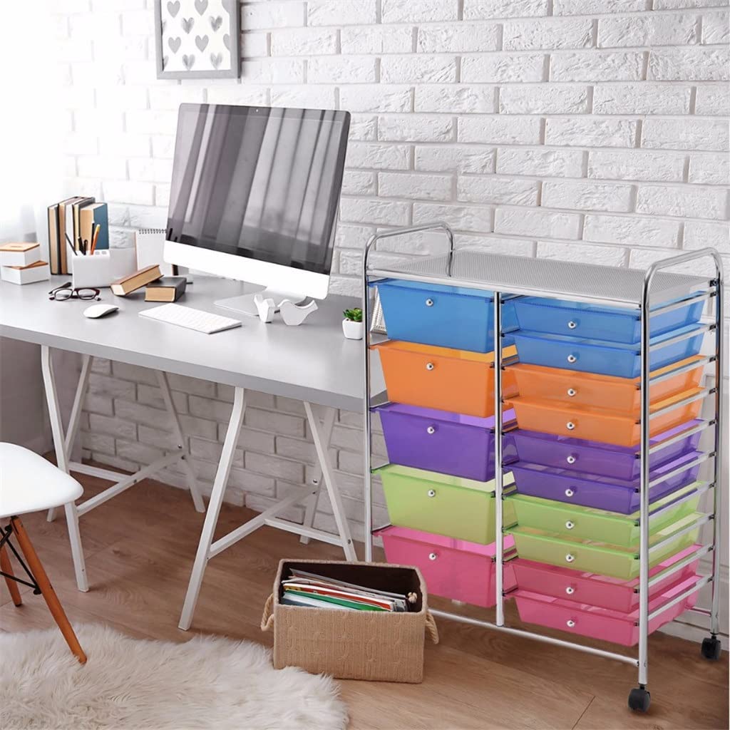 Carrello portaoggetti con 15 cassetti per scrapbooking, carta