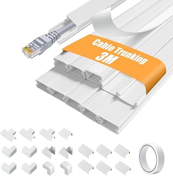 3m Cable Trunking White 15x10mm Self-adhesive for Electric Cables