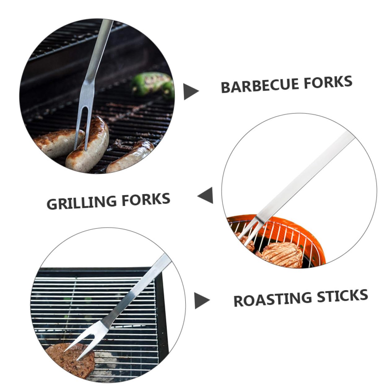 Hemobllo 2 Set Forchette Da Barbecue Inossidabile Con Strumenti Per Grigliate E Sicure Per 2 Pezzi * 2