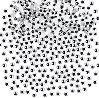 TOAOB 500pcs Mini Wiggle Googly Eyes with Self Adhesive Black White Round Sticky Wobbly Eyes Plastic Craft Eyes 5mm for DIY Scrapbooking Crafts