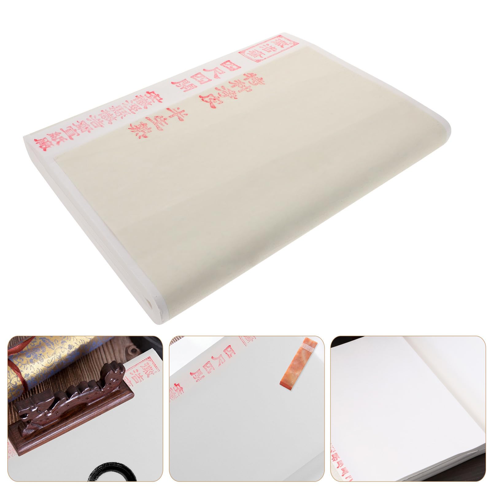 Abaodam 100 Hojas Papel de Arroz Chino Blanco Engrosado para Pintura y