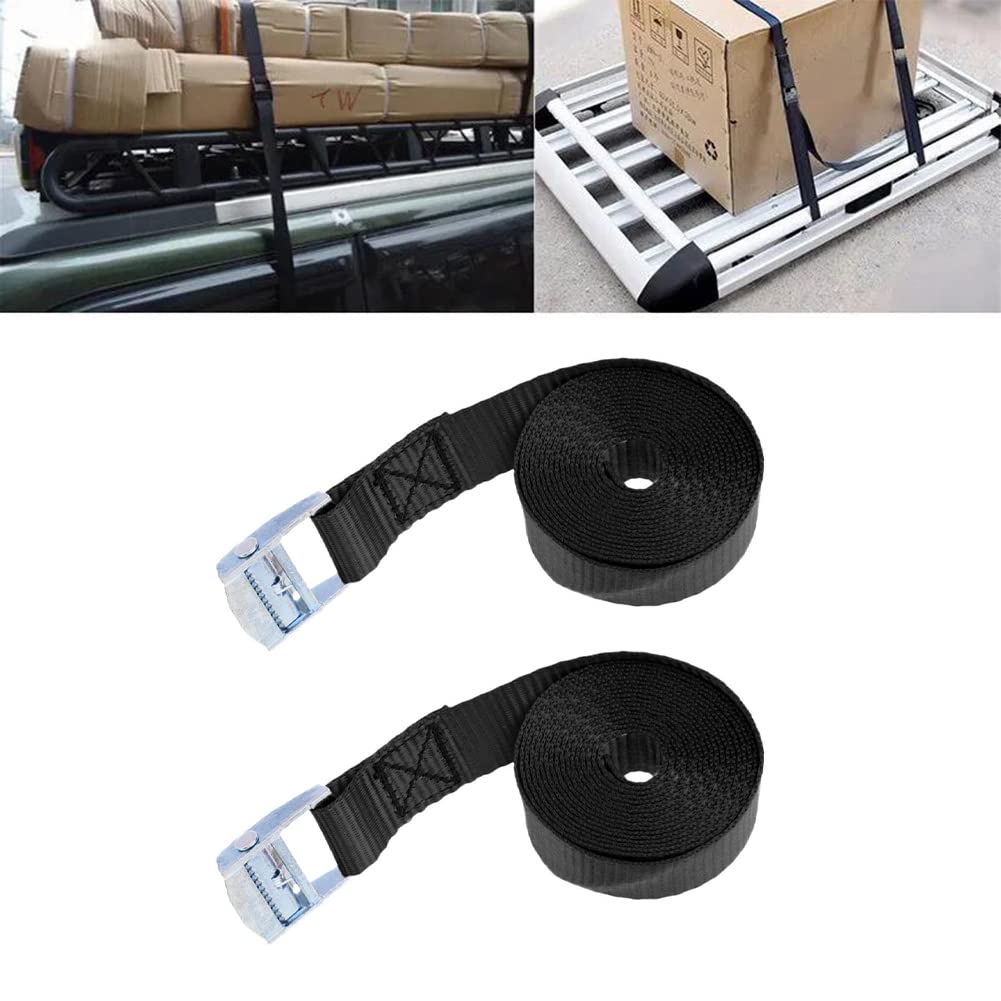 2 Pièces Sangle à Cliquet Sangle D'arrimage - 5M X 38mm 2000 Kg Sangles Arrimage à