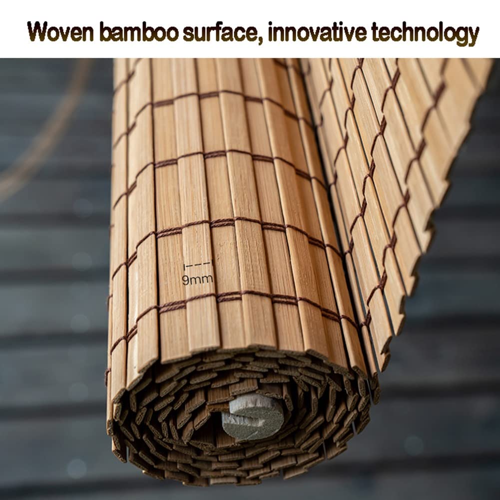 Roleta Bambusowa dla Drzwi/Zewnątrz/Sufitowyścienny, Naturalnego Zasłona Rzymska, Carbonized Rolety Drewniana (Size : W70xH140cm/28x55inch)