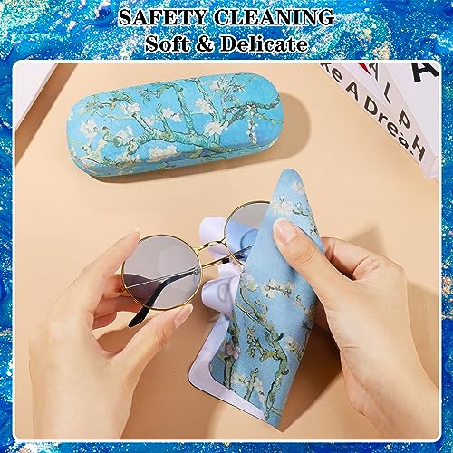 Image of Hard Shell Eyeglasses Case, Eye Glass Cases Womens Hard Shell With Cleaning Cloth Portable Eyewear Case for Women Men