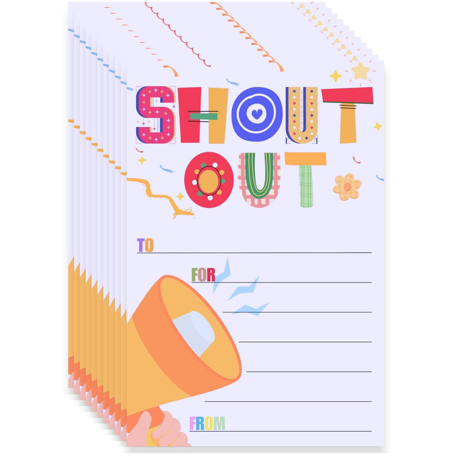 Apprabbr 100 Count Shout Out Cards for Employees,Office Staff,4×6 Inch Encouragement Card for Teachers and Students-Appreciation and Recognition