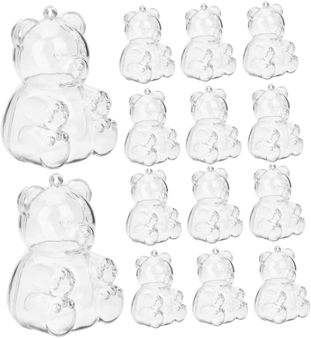 OUNONA 15pcs Bear Shaped Candy Boxes Adorable Storage Containers for Sweet Treats for Weddings Showers and Party Favors Design for Easy Viewing of Candy