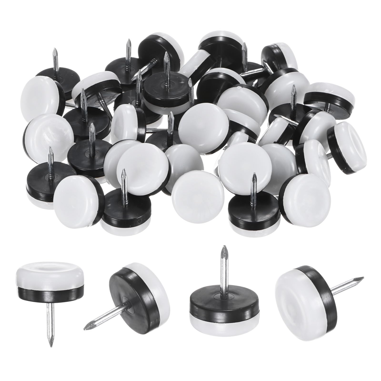 M METERXITY 40-Pack Furniture Sliders, 0.9" Nail-on Chair Leg Protectors for Hardwood Floors/Table/Chair/Wooden Floors