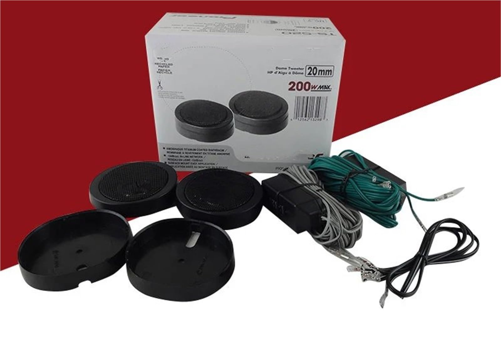 Głośnik 1 para pasuje do TS-S20 Komponent wysokiej mocy Głośnik audio o wysokiej częstotliwości Zmodyfikowane akcesoria samochodowe Maks. 200 W Głośnik Wysokotonowy