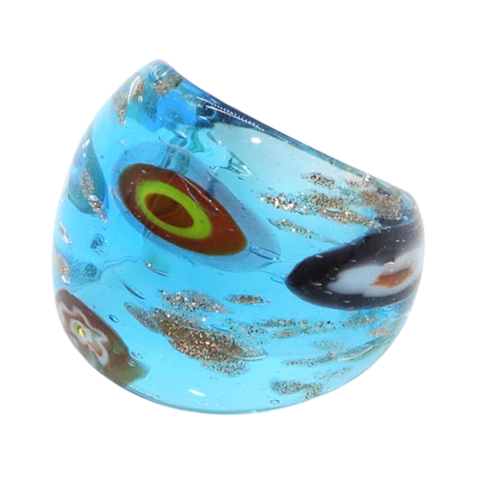 Maxtonser Elegant Ethnic Styles Glass Rings Elegant Handmade Colorful for Everyday Wear and Special Occasions