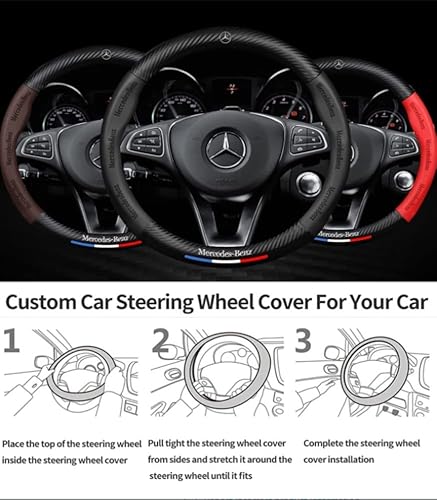 Custom-Fit Steering Wheel Cover For Bmw. Car Steering Wheel Covers Auto Interior Accessories, Anti Slip & Odor Free, Designed Accessories For Bmw (For Bmw,Black) #TOP6