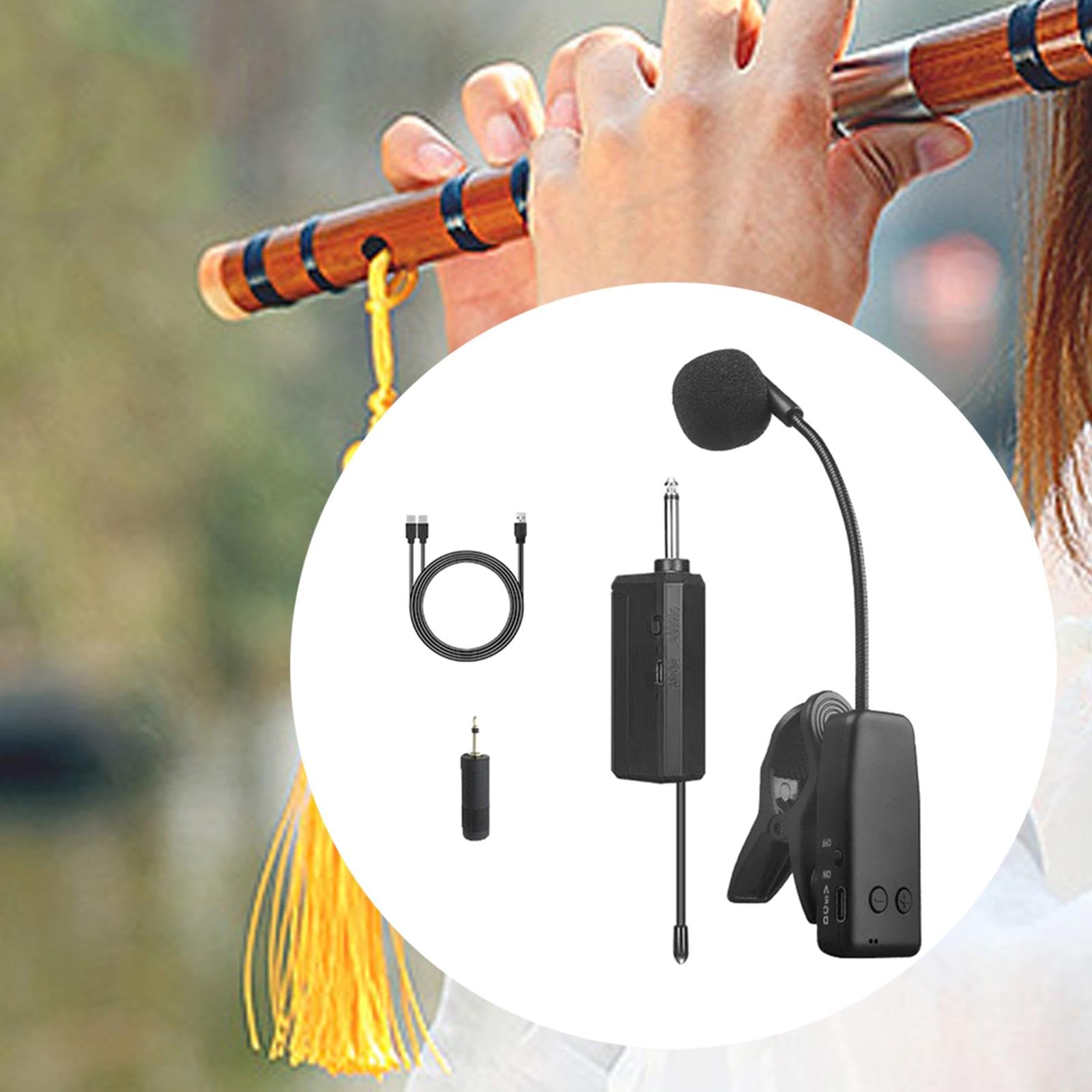 Amazon | Perfk 楽器マイク クリップオンマイク ライブパフォーマンス