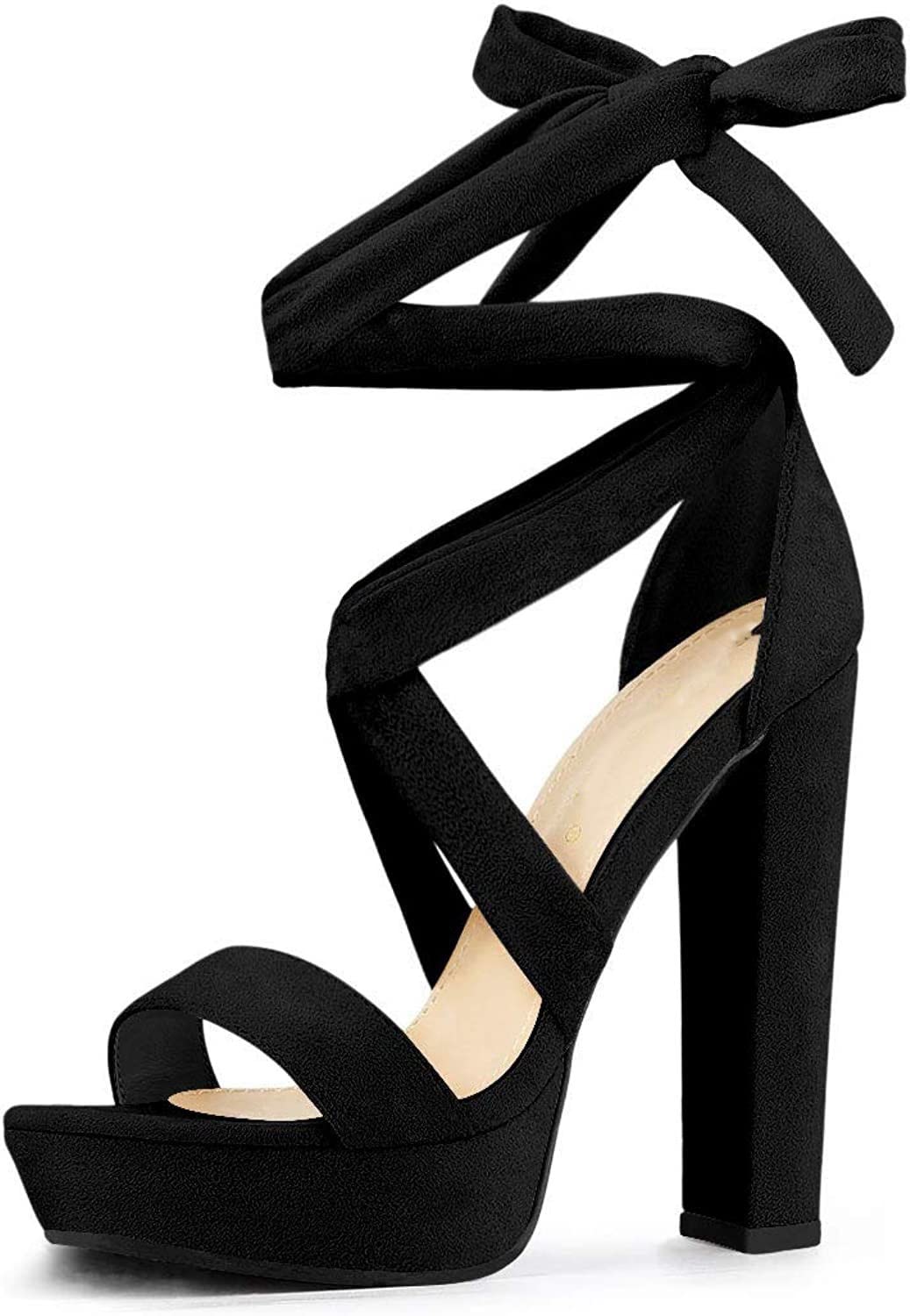 JM LOOKS Fashion High-Top Lace-Up Slim Heels Sandals For Women AK-10-Black-37-X (B0C4XYYDRM) Amazon Price History, Amazon Price Tracker