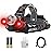 BORUIT RJ-3000 LED Rechargeable Headlamp,3 Modes White and Red LED Hunting Headlamps,Super Bright Tactical Flashlight Red Light Head Lamp for Running Camping Hiking Fishing