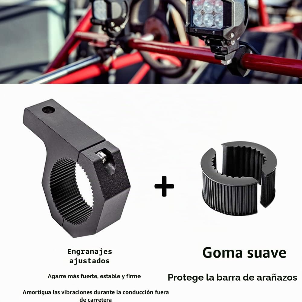 ETOPARS 2 Piezas 35-50mm Soporte de Montaje de Luz de Trabajo Universal Coche Soportes Abrazadera de Tubo de Luz Barra Parachoques Lámpara Soporte Faros Antiniebla