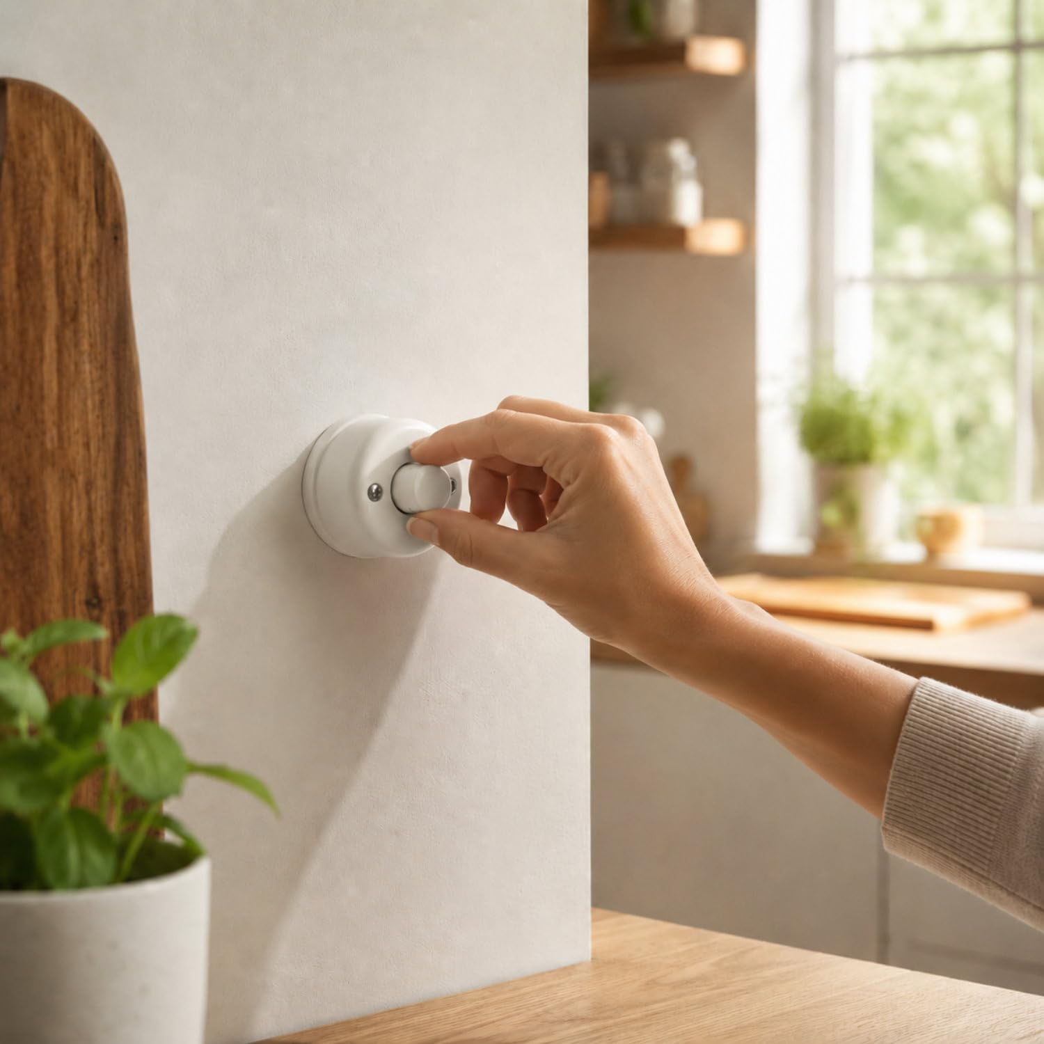 Dimmer girevole a LED in porcellana retrò, All-in-One, serie QR1, bianco | Vera porcellana con dimmer LED universale