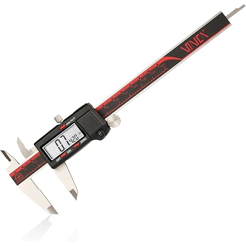 VINCA IP54 Grade Digital Caliper, DCLA-0605 6 Inch/150mm, Inch/Millimeter/Fraction Conversion, Stainless Steel, Large LCD Screen