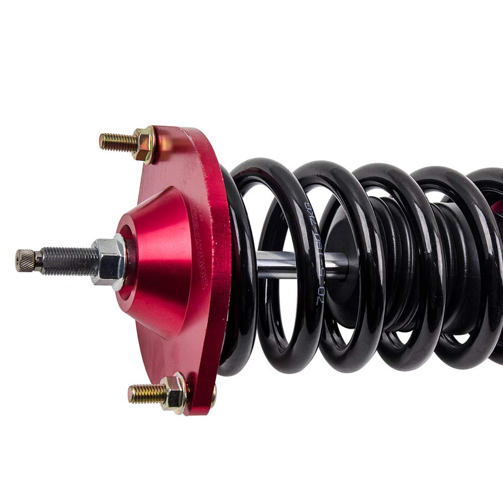 maXpeedingrods 4 Lots de Hauteur Ajustable Damper Réglable Coilover Kit de Suspension Amortisseurs Combinés Filetés Struts pour Mazda Miata MX5 NA NB 1989-2005 Rouge