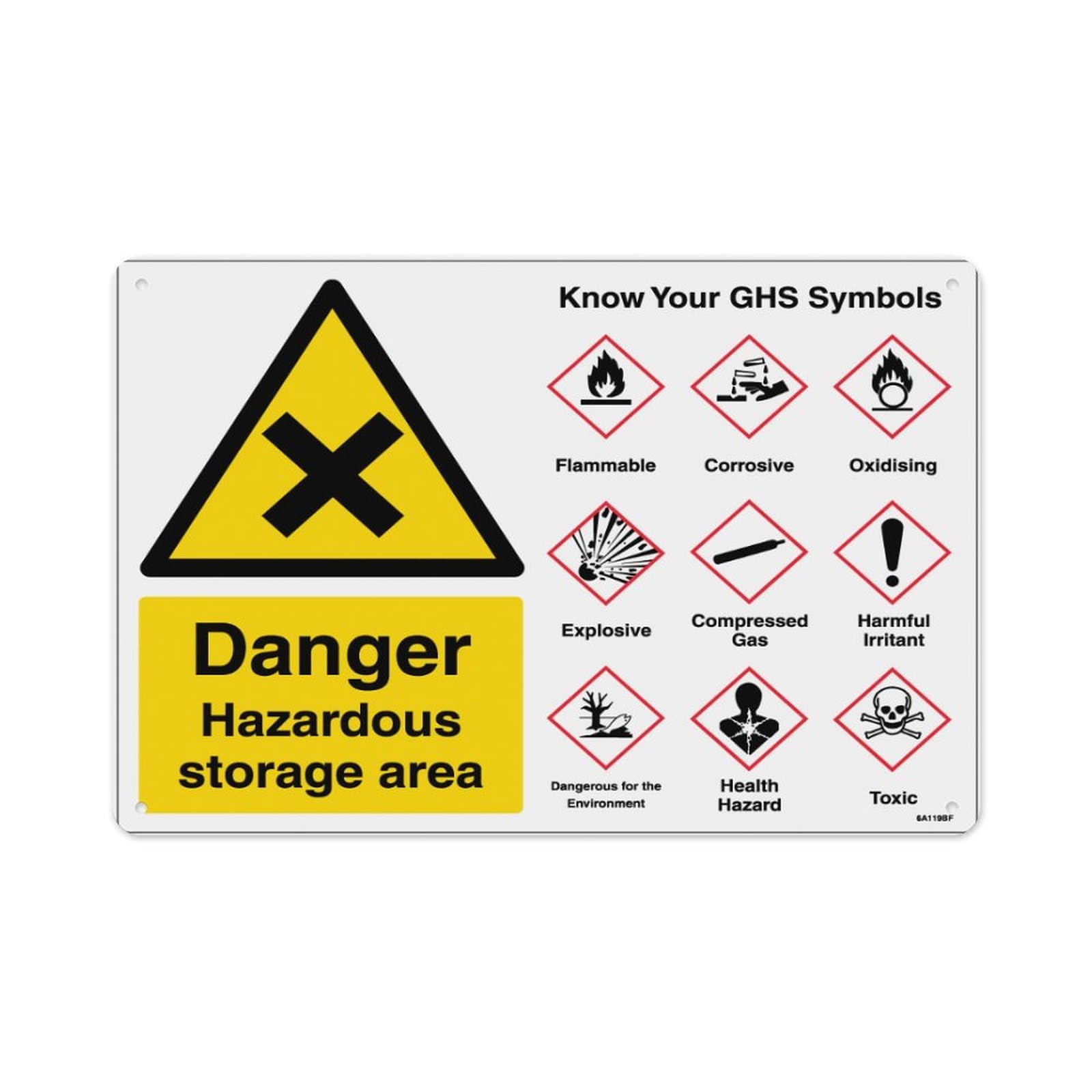 peiyeety Danger Hazardous Storage Area Guidance Aluminum Tin Warning Signs For Home Outdoor Garden 12X16 Inches
