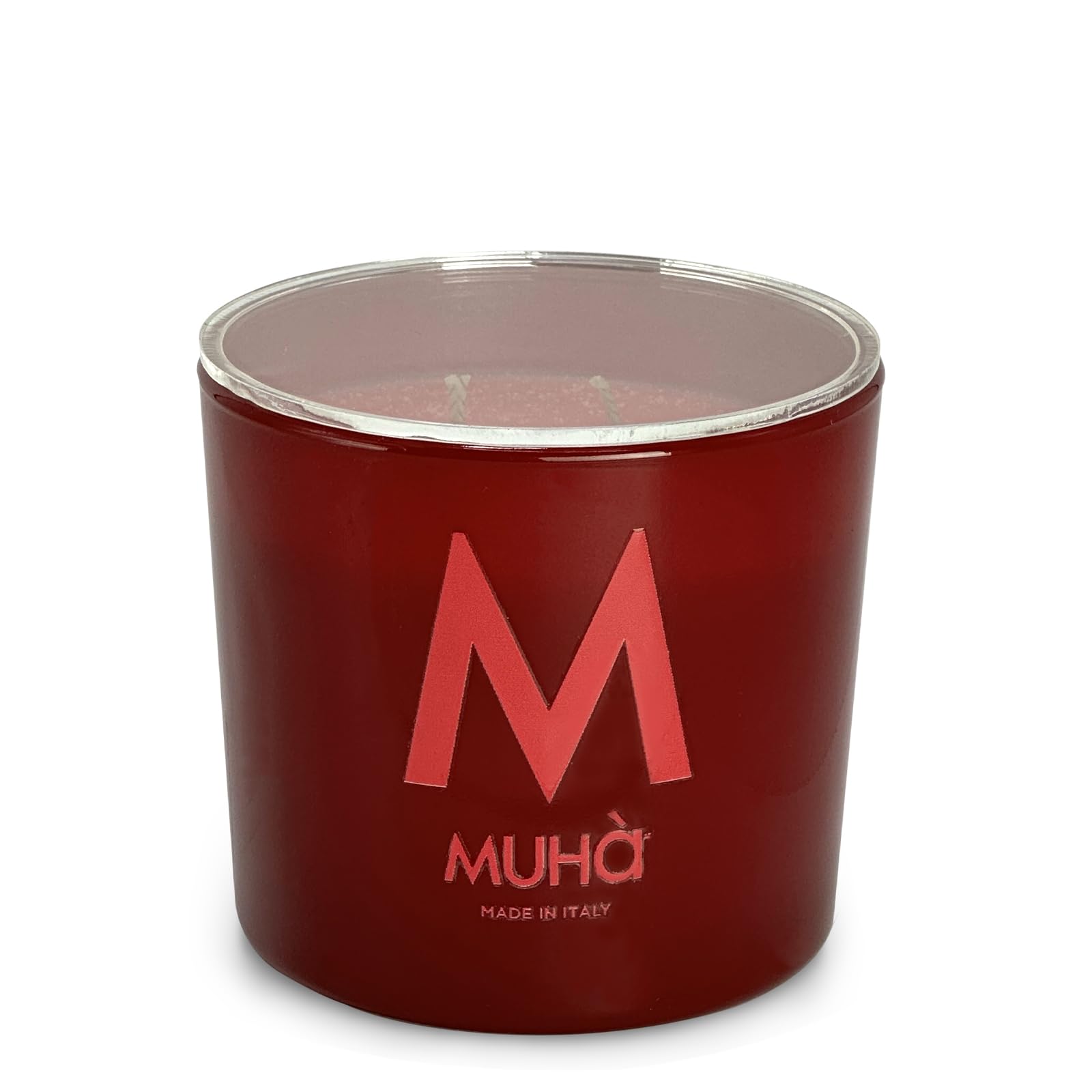 Bougie parfumée en verre bordeaux senteur grenade intérieur maison 270g
