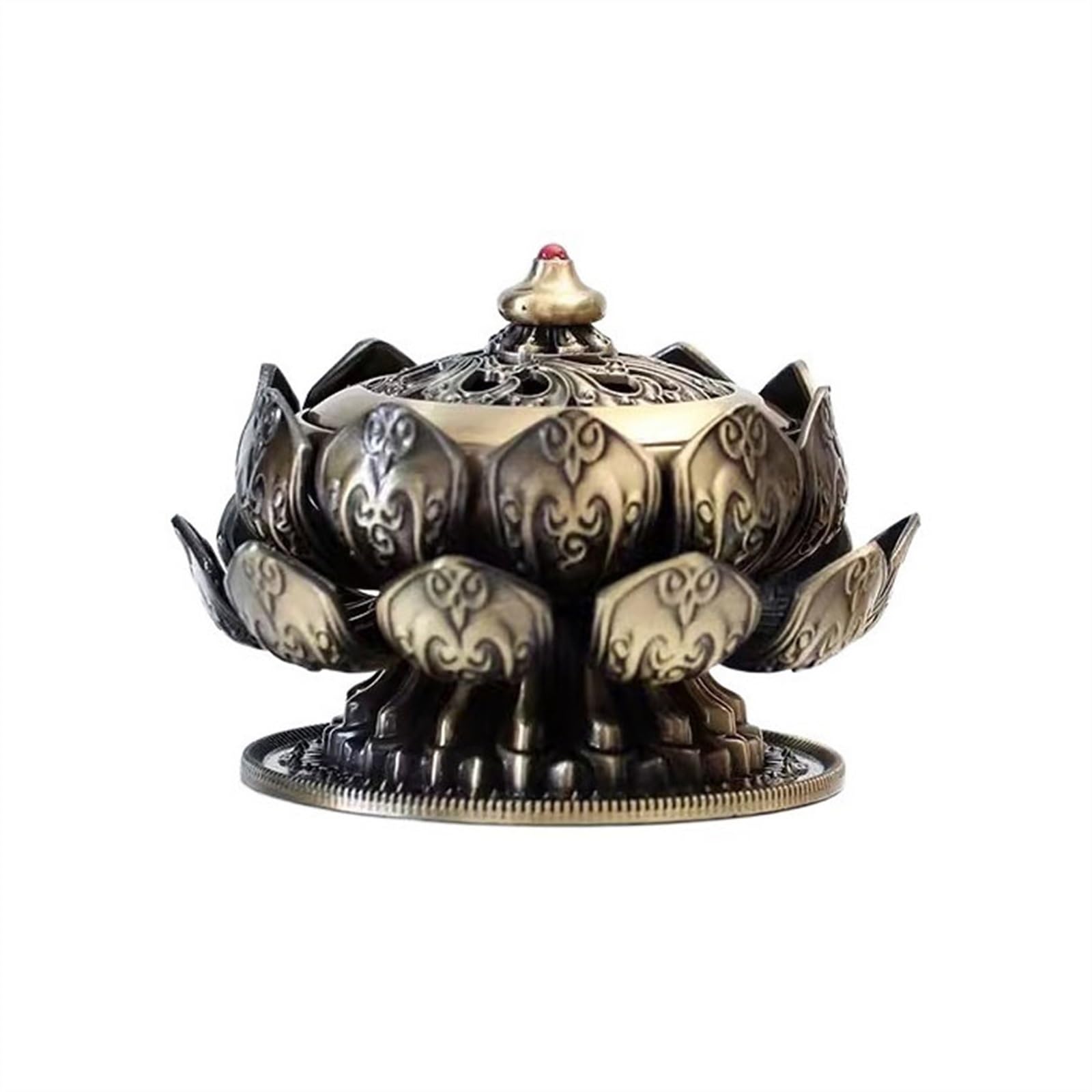 Incense Pot Exquisite Relief Lotus Fragrance Holder High-end Indoor Zen Incense Burner Classical Elegant