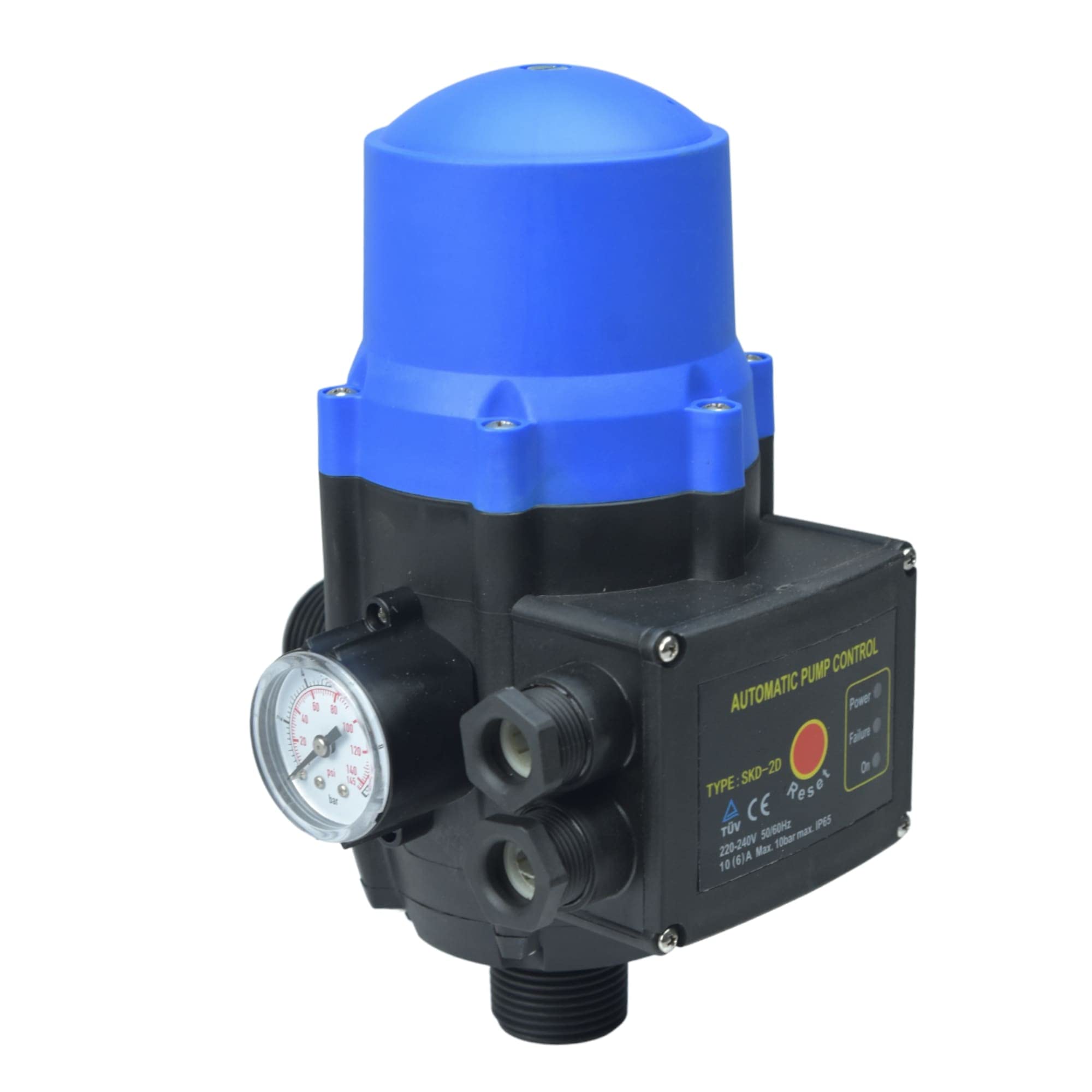 Pressostato SKD-2D 230V monofase per pompa autoclave domestica presscontrol pompa fontana press control manometro Blu E Nero
