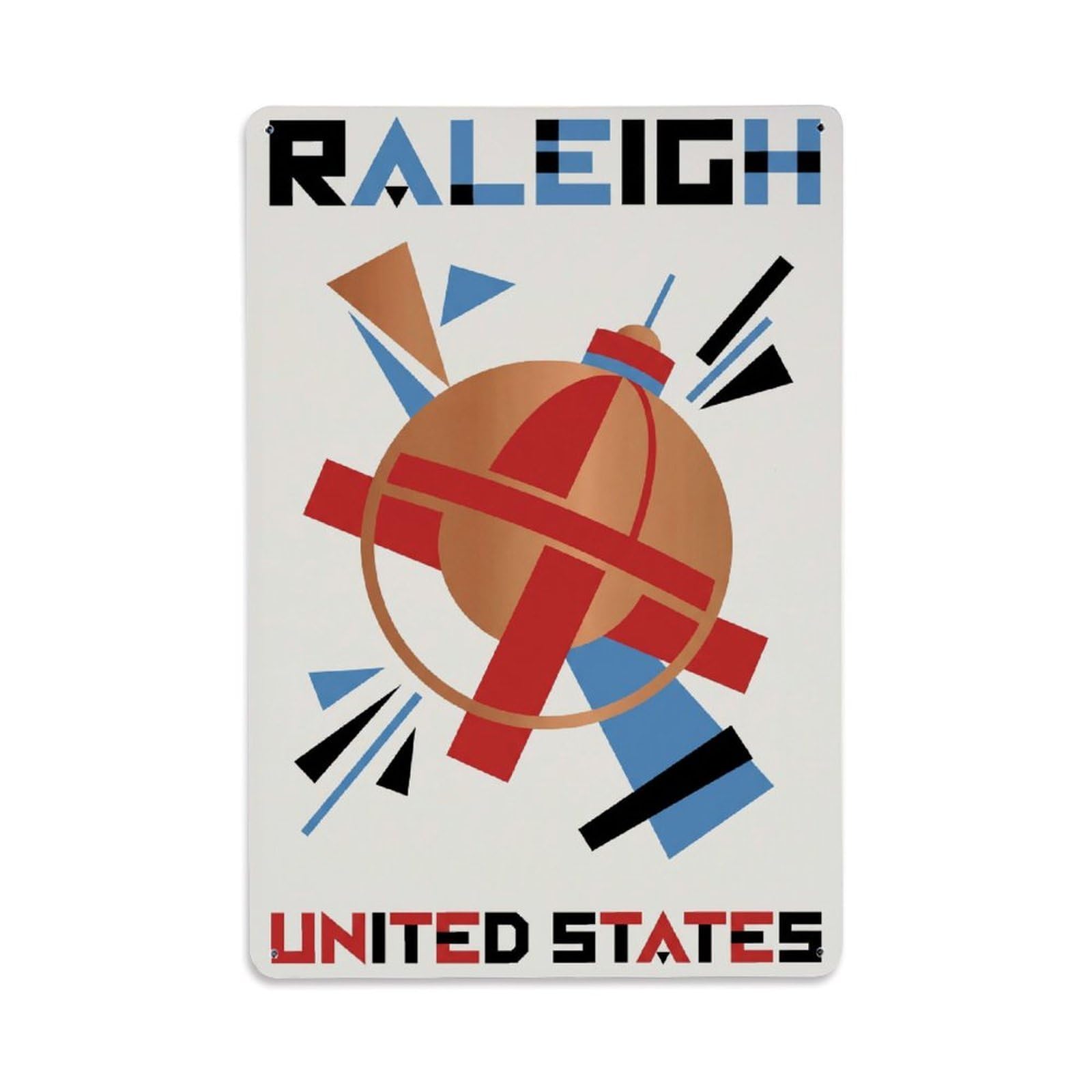 Xanthor Style Vintage United States Raleigh Travel Metal Tin Sign