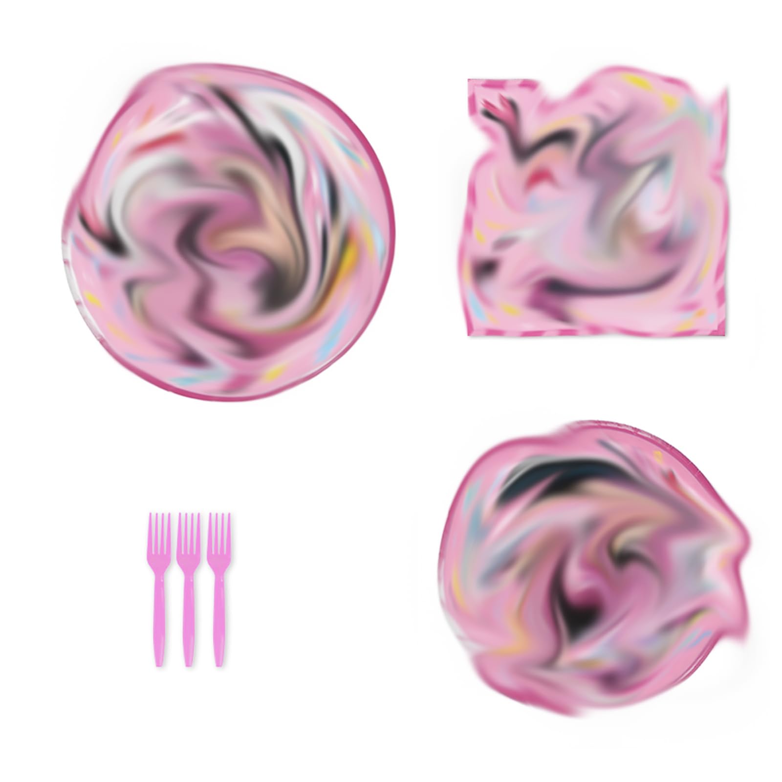 Assiettes anniversaire rose fille pour goûter de fête magique