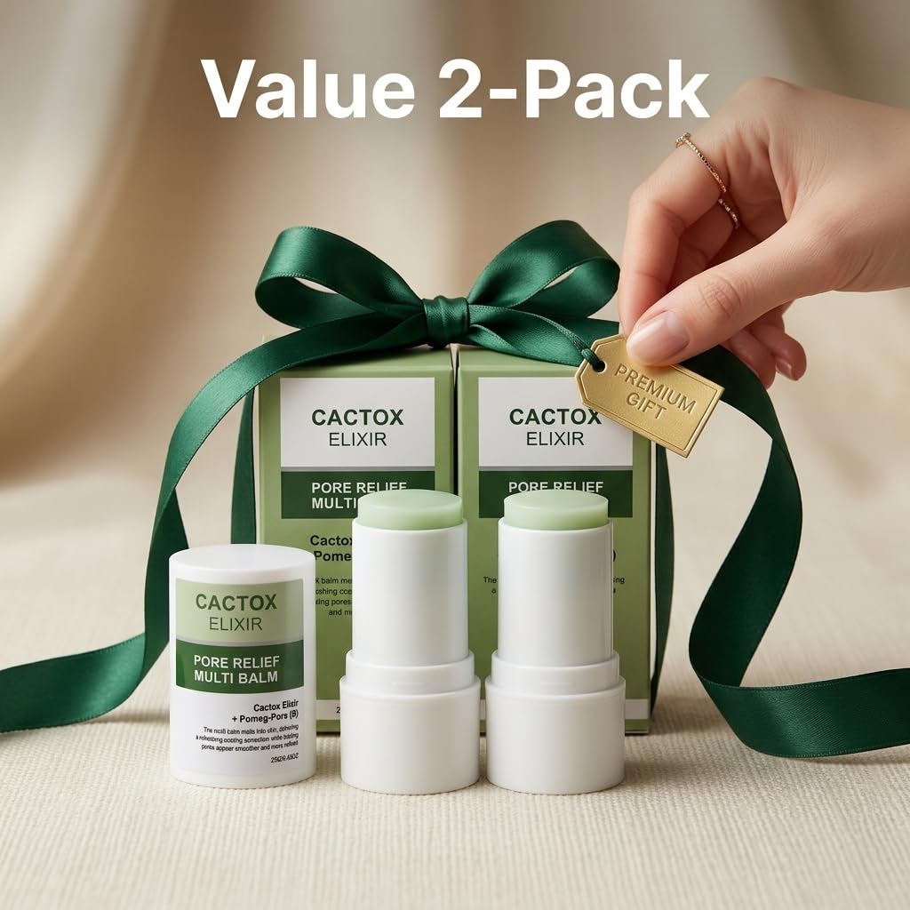 2-Pack Pore Relief Multi Balm Stick – Instant Cooling & De-Puffing, Pore Tightening, Helps Reduce the Look of Puffy Skin & Enlarged Pores, Face & Eye Skincare Balm Stick