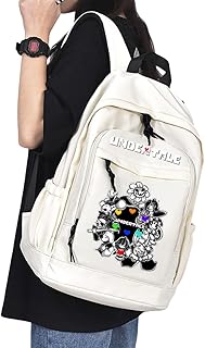 Mochila Undertale elegante y duradera para estudiantes y viajeros, impermeable, color negro