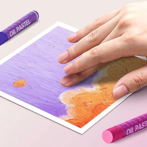 Miniatura 5 de Juego de pasteles suaves al óleo (6 palos, 6 colores), colores pasteles al óleo pesados vibrantes y cremosos, suministros de arte pasteles para