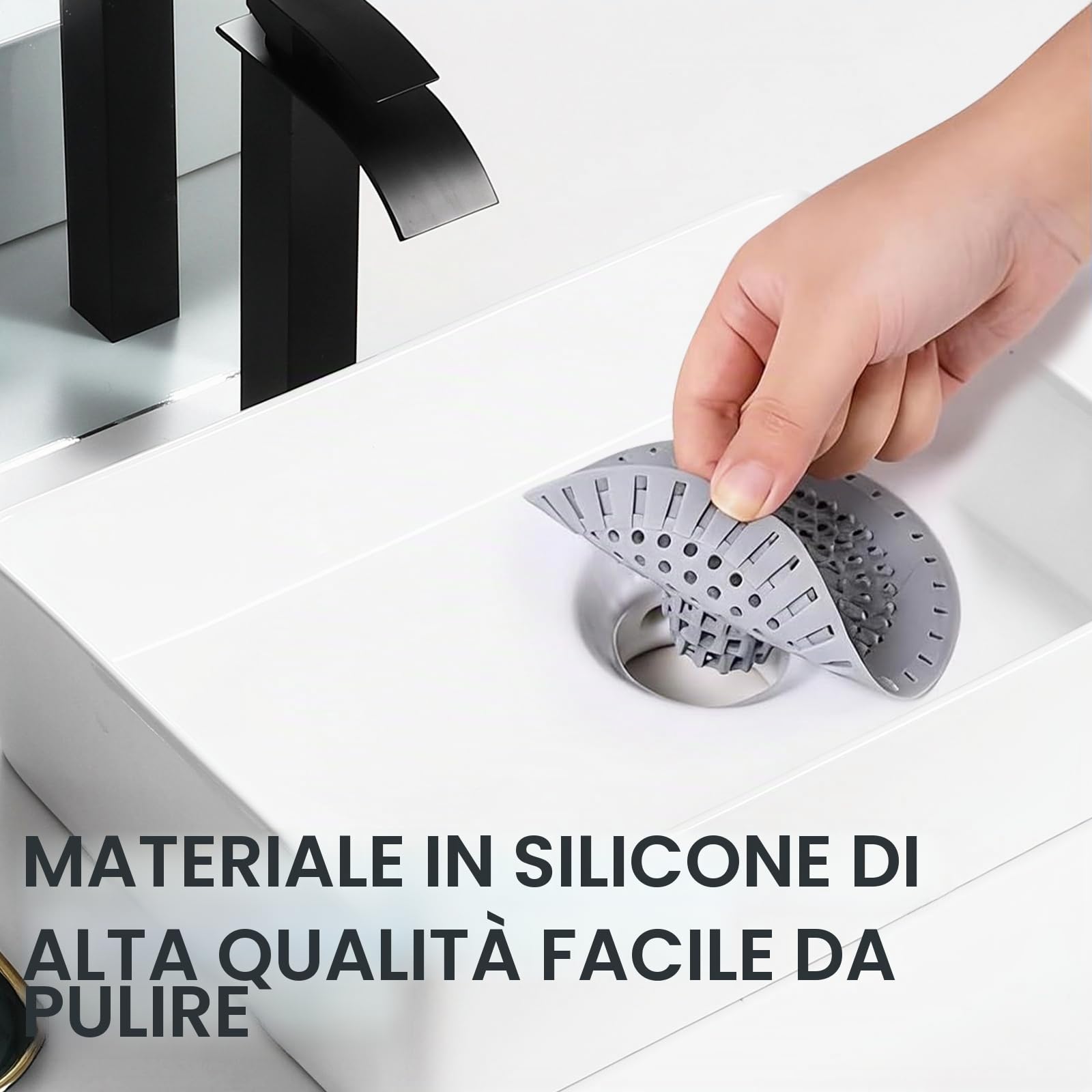 3 Pezzi Raccogli Capelli Doccia, Filtro Doccia Capelli in Silicone, Filtro per Capellio Protezione Scarico con Fondo Rialzato, Filtros per Lavello per Bagno, Vasca da Bagno, Cucina