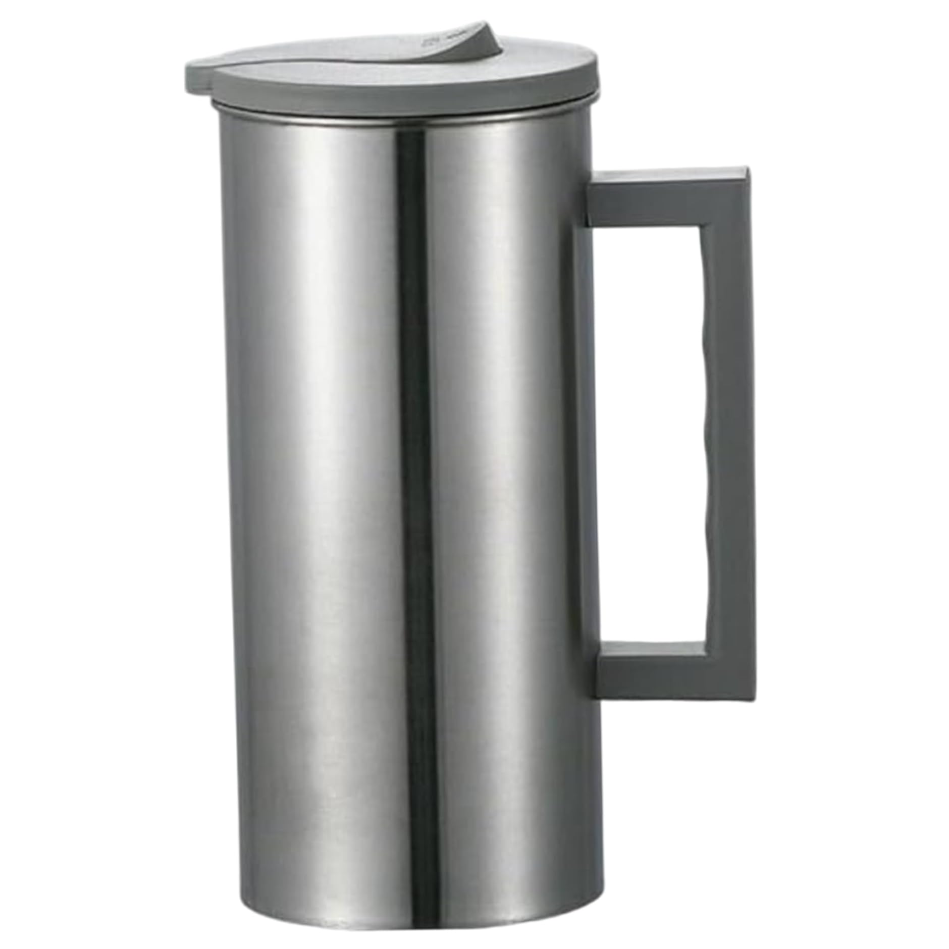 Awnsimfreien Grey Stainless Steel Water Pitcher, Stainless Steel Pitcher With Lid, 1800Ml Metal, Large Opening Jug With Handle, Non Slip Water Jug For Coffee, Tea, With Lid