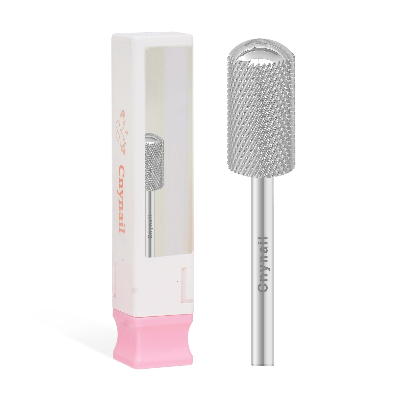 3/32" Large Barrel Smooth Round Top Tungsten Carbide Nail Drill Bit Safety Bit for Gel & Acrylic Removal, 2-Way Rotating Efile Tip, Salon Electric