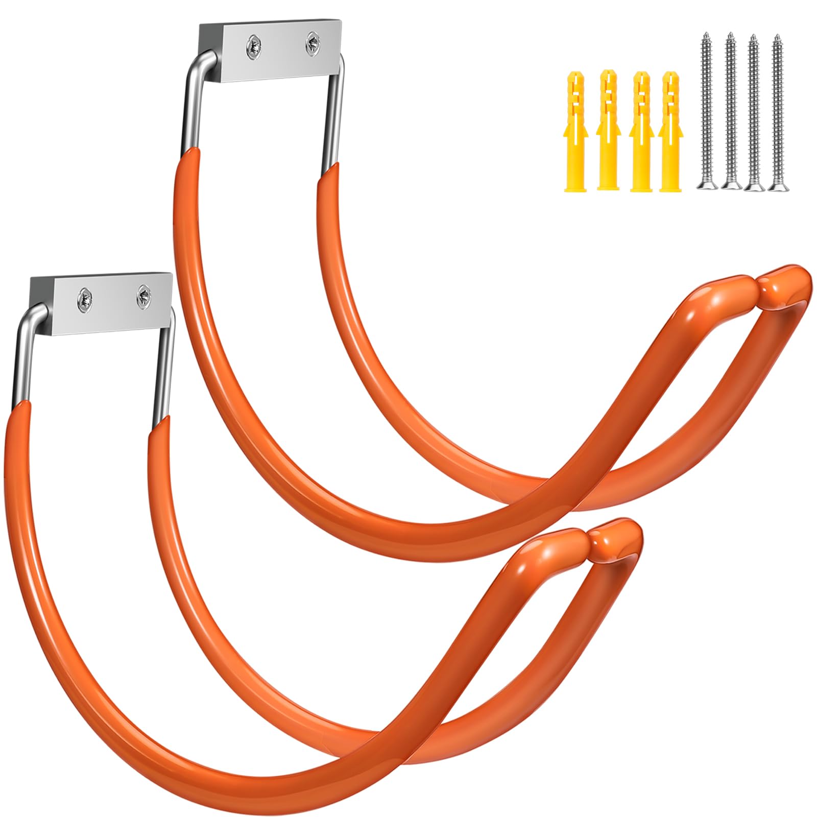 Yoniccal Garden Hose Holder Wall Mounted,304Stainless Steel Solid Hook Holds Up to 150Ft - Orange