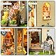 CUTEROOM Mini DIY Holz Book Nook Kit mit LED-Beleuchtung - Kreatives Buchnook-Set für Bücherregal Dekoration - Spring Island Florists Design
