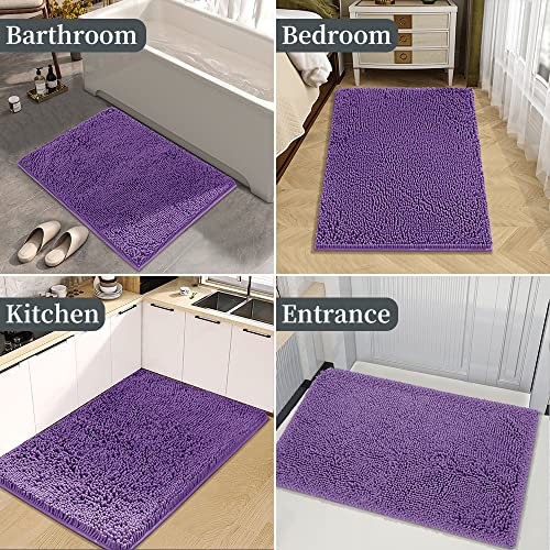 Sonoro Kate Bathroom Rug,Non-Slip Bath Mat,Soft Cozy Shaggy Thick Bath Rugs For Bathroom,Easier To Dry, Plush Rugs For Bathtubs,Water Absorbent Rain Showers And Under The Sink (Purple, 32"×20") #TOP6