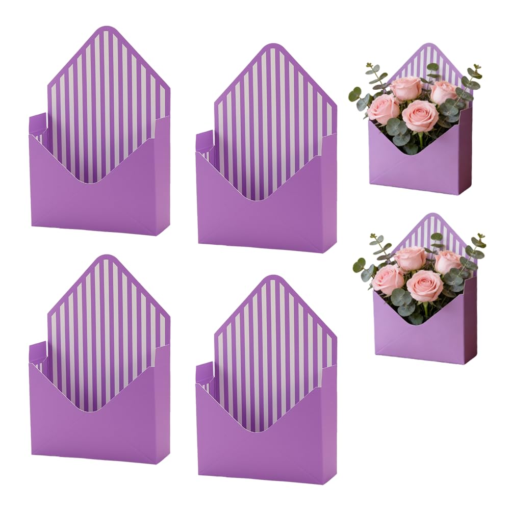 Boîte enveloppe pour bouquet fleuriste évitant la chute des fleurs