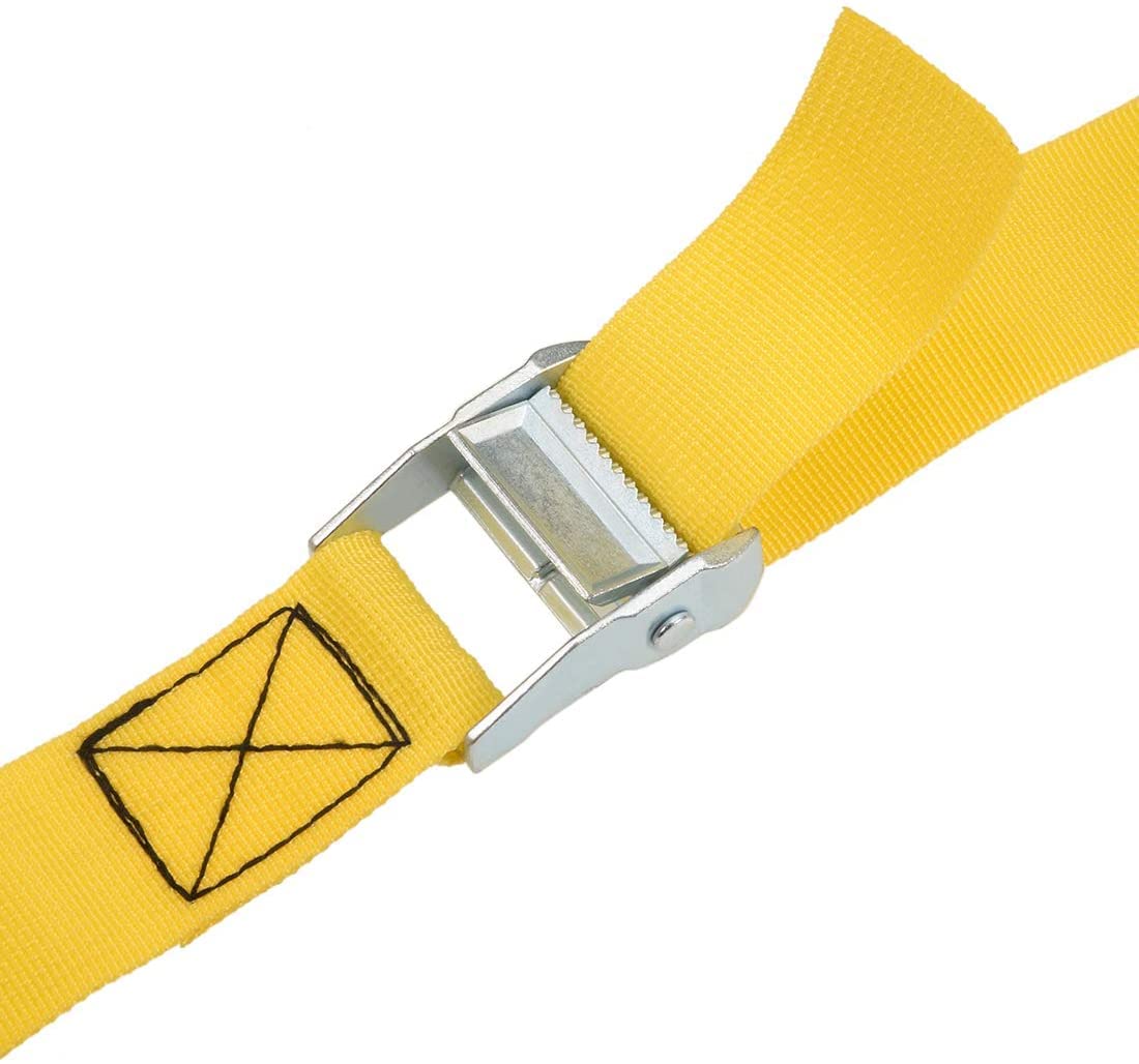 XYWHPGV Sangle d'arrimage avec Boucle à Came 6Mx38mm 500Kg Capuchon de Charge en polypropylène pour Le Transport de Marchandises, Jaune, Paquet de 4(6de88 30ccf 432b3 74ef7 43603 db747