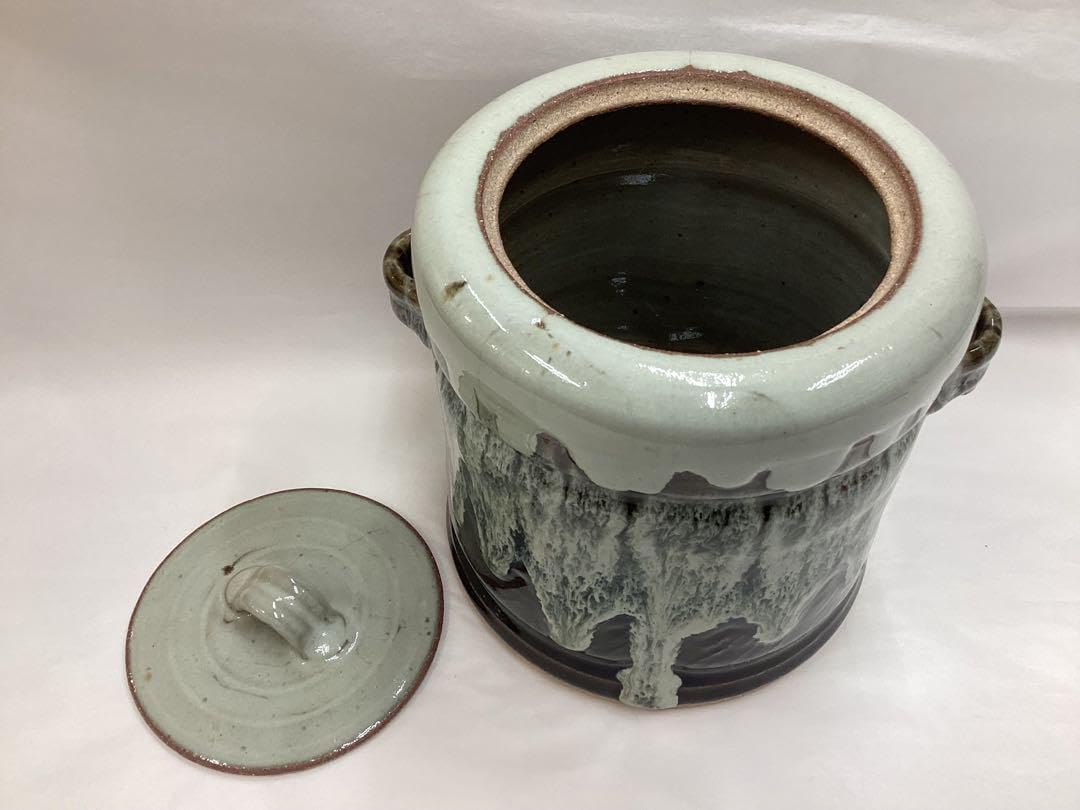 茶道具 新品 水指 耳付 朝鮮唐津 利左エ門窯 共蓋付 茶道具 水指 耳付 朝鮮唐津 利左エ門窯 共蓋付 ※