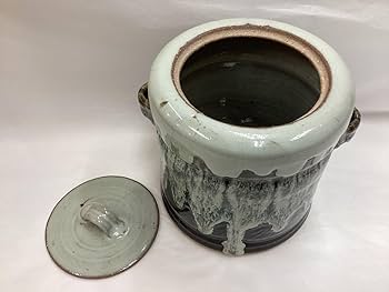 茶道具 新品 水指 耳付 朝鮮唐津 利左エ門窯 共蓋付 Amazon.co.jp: 茶道具 新 水指 耳付 朝鮮唐津 利左エ門窯 共蓋付