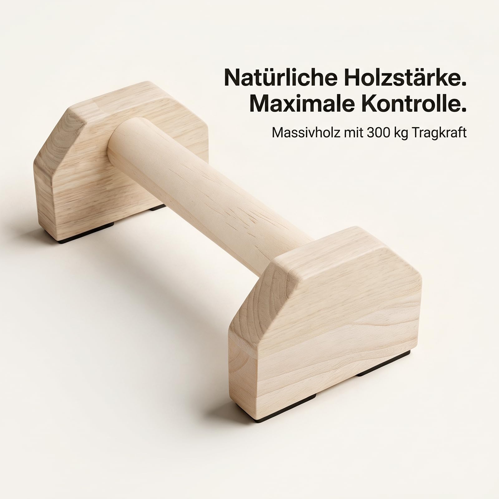 4 Maniglie per Flessioni in Legno, Parallele 25 cm, Portata 300 kg | FAAING, Pino Massello Antiscivolo, Cinghie di Fissaggio, Allenamento Calisthenics, Yoga, Indoor e Outdoor