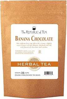 The Republic of Tea – Banana Cuppa Chocolate Tea Bags Refill, Low-Caffeine, 36 Servings