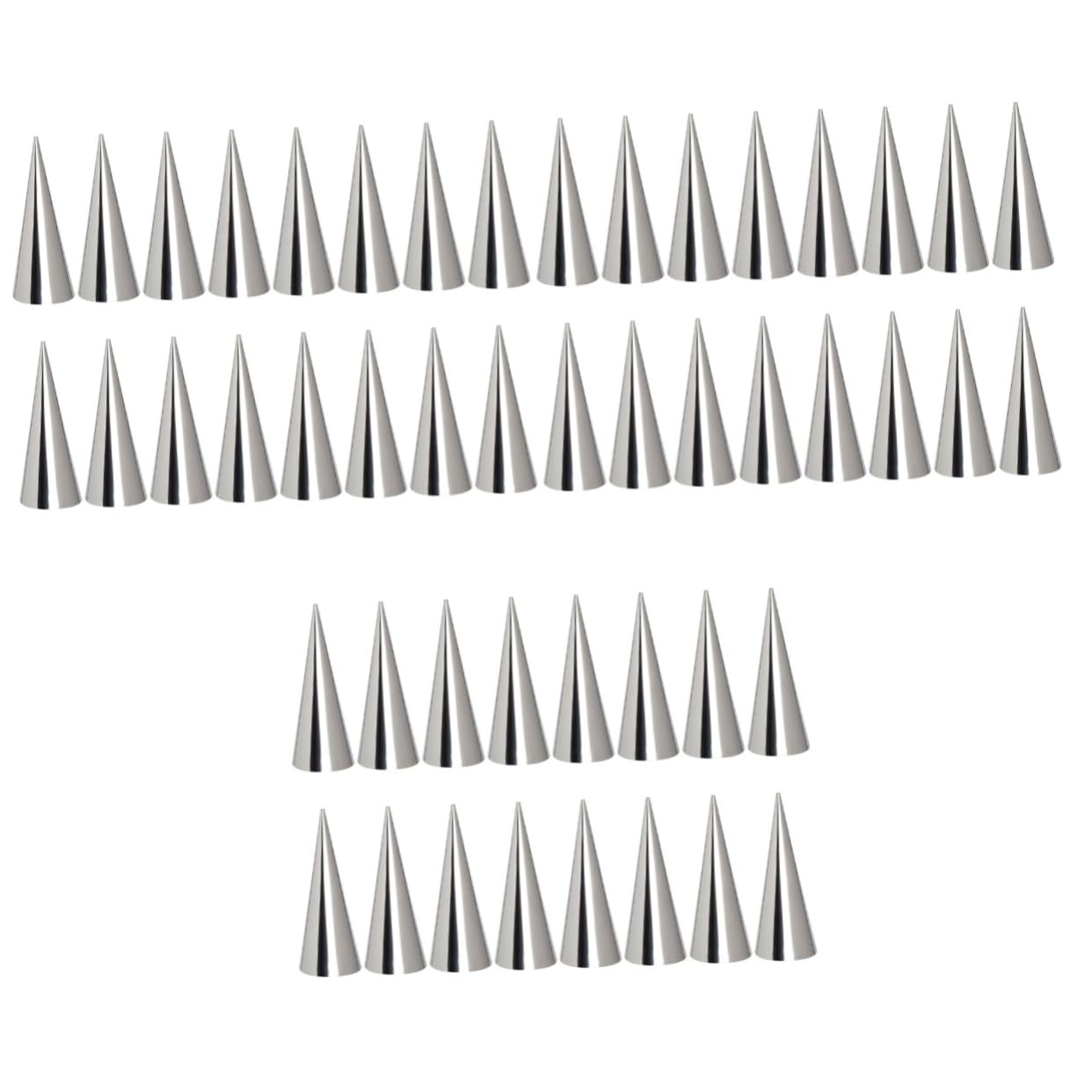 CONGARTENO 48pcs Stainless Steel Pastry Horn Molds Small Conical Tube Cannoli Forms for Baking for Croissants Desserts and Appetizers and Reusable Kitchen Baking Tools