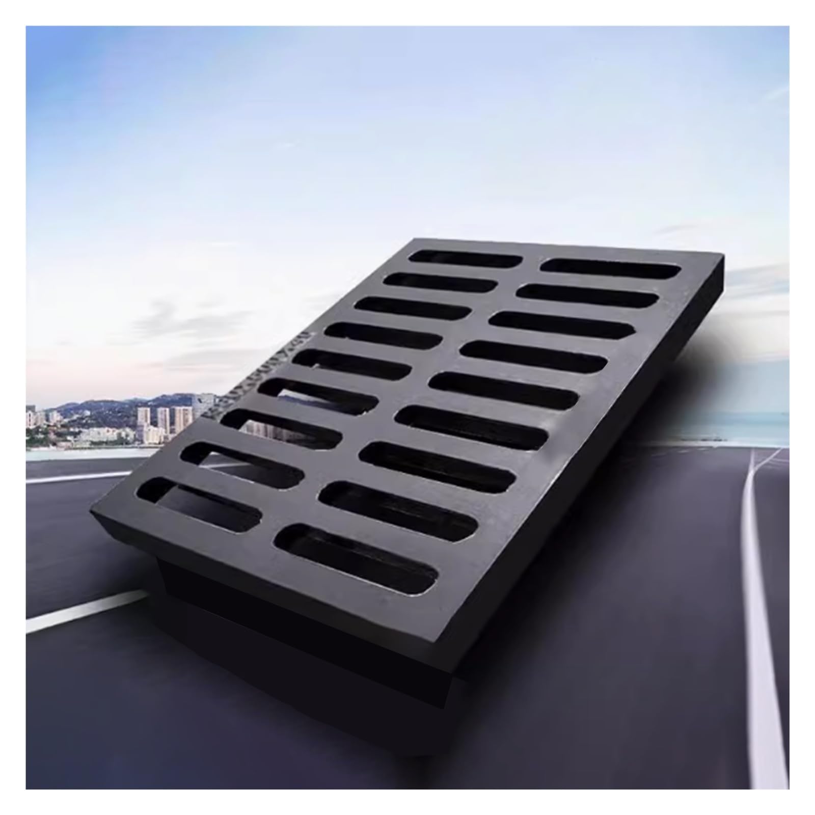 Évacuation efficace des eaux avec cette grille d'égout rectangulaire de drainage