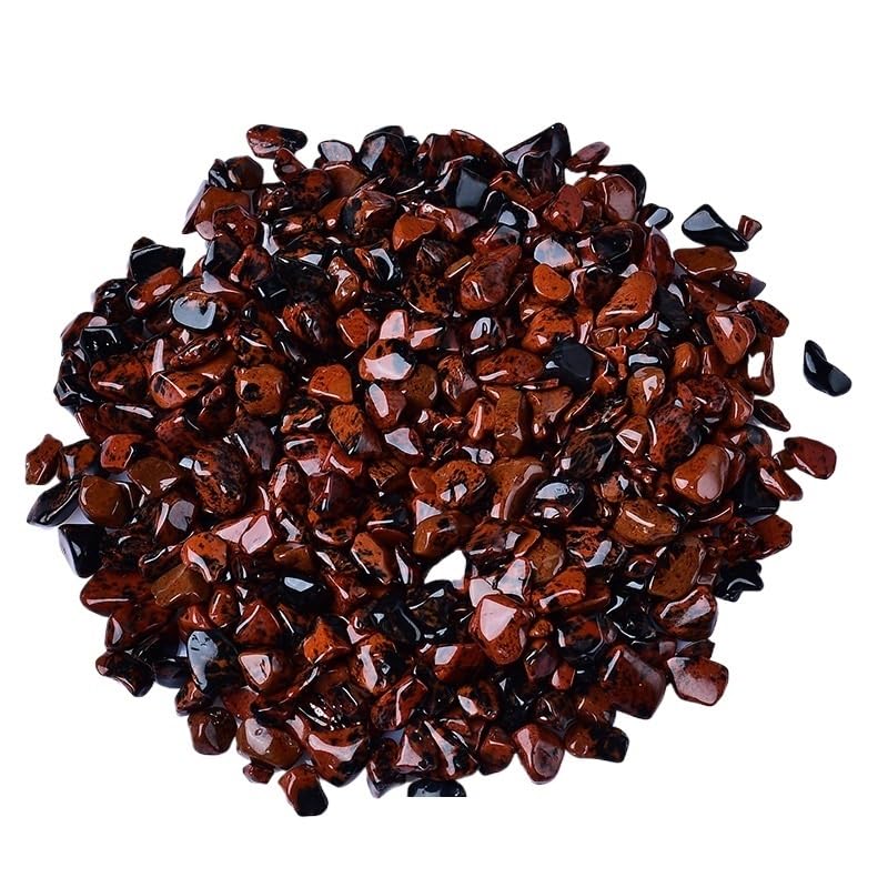 Pietra Originale per vasche da Pesca, Ghiaia di Cristallo di Ossidiana da 5-12 mm for acquari, vasi di Fiori, Decorazioni for Il Paesaggio, Cristalli Grezzi Naturali(7-9mm1000g)